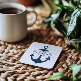 Posavasos Nombre de monograma del Personalizado del anclaje 