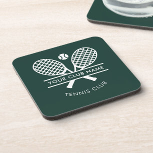 Posavasos Nombre de su club de tenis de césped Verde persona