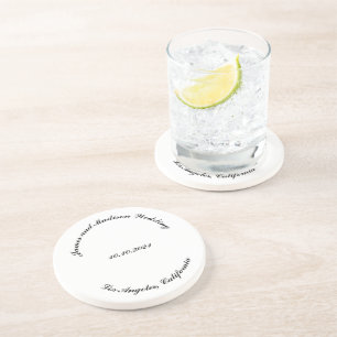 Posavasos Nombre del personalizar, boda de letras curvadas n