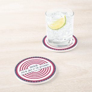 Posavasos Nombre familiar Año 4 de julio Estrellas franjas