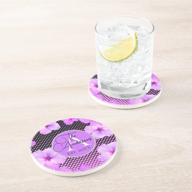 Posavasos Nombre familiar Hibiscus Pink Hot (Lado)