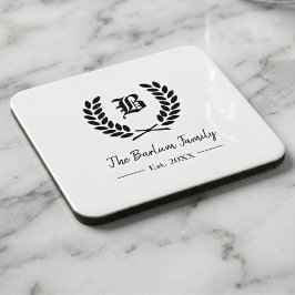 Posavasos Nombre familiar personalizado Monograma Bebida
