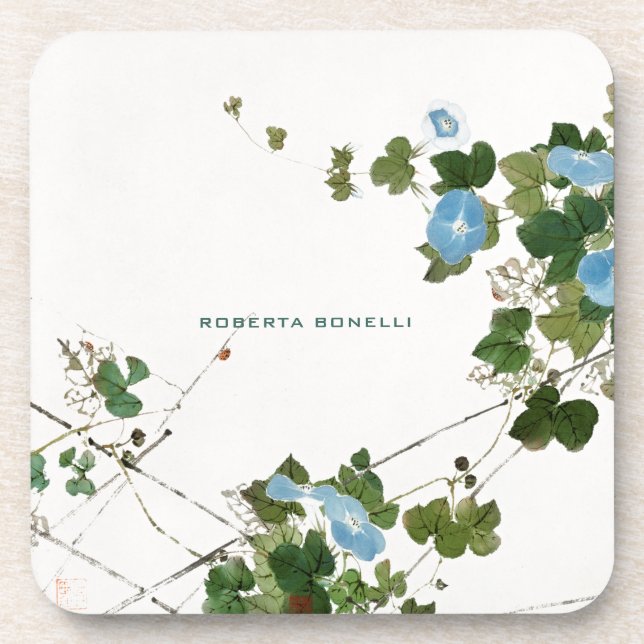 Posavasos Nombre floral Minimalista único litografía elegant (Frente)