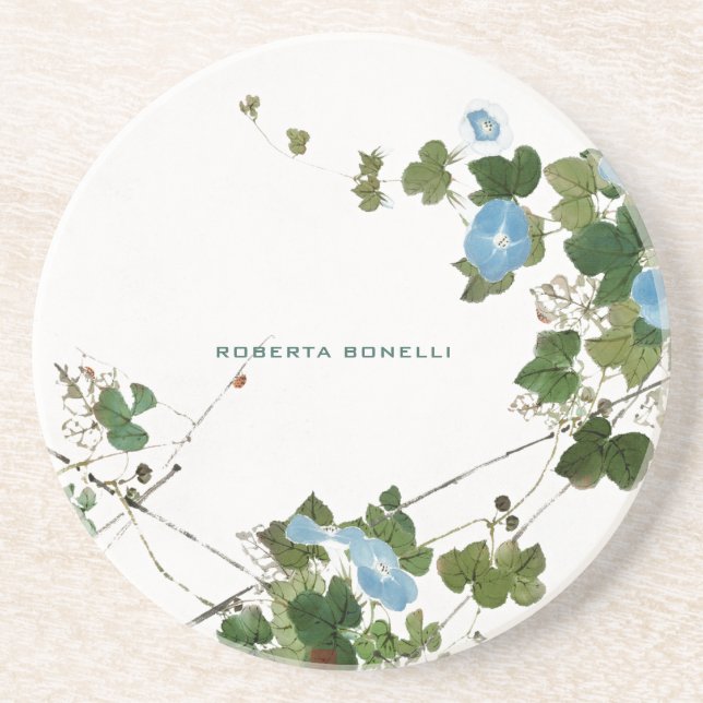 Posavasos Nombre floral Minimalista único litografía elegant (Frente)