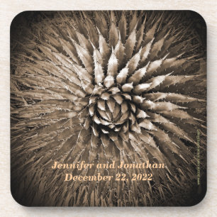 Posavasos Nombre personalizado Agave Spikes Sepia Tan Brown