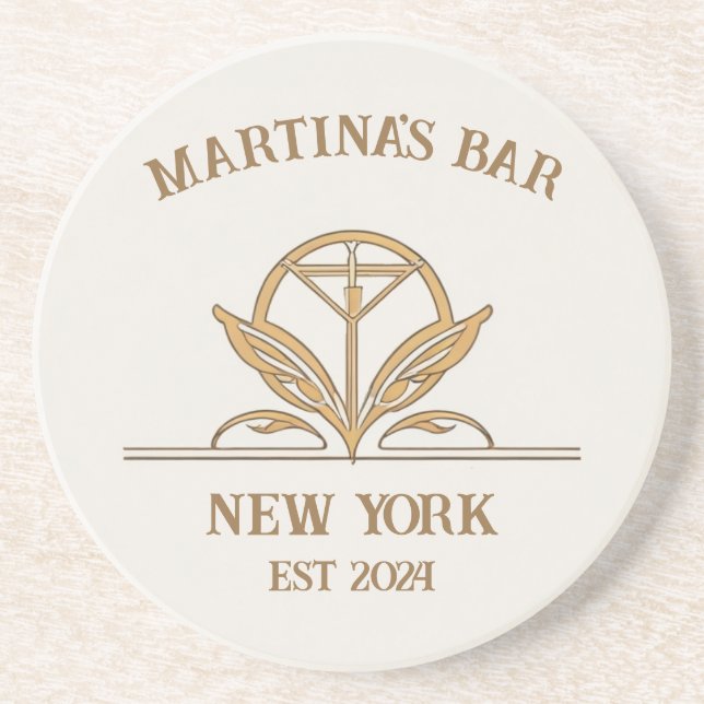 Posavasos Nombre personalizado del logotipo Martini del Rótu (Frente)
