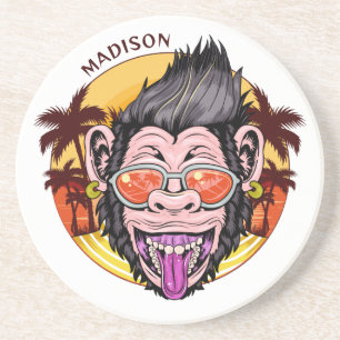 Posavasos Nombre personalizado del mono de playa