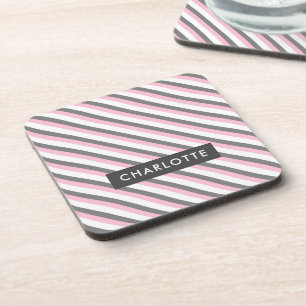 Posavasos Nombre personalizado del patrón de rayas diagonale