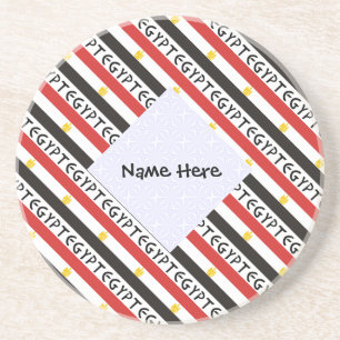 Posavasos Nombre personalizado en mosaico de la bandera egip