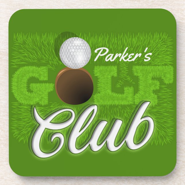 Posavasos NOMBRE Personalizado Golf Green Golf Course Club (Frente)