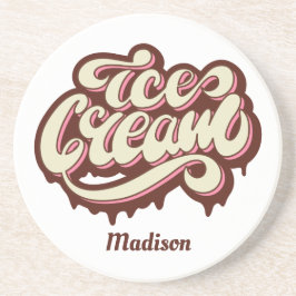 Posavasos Nombre personalizado Ice Cream coaster