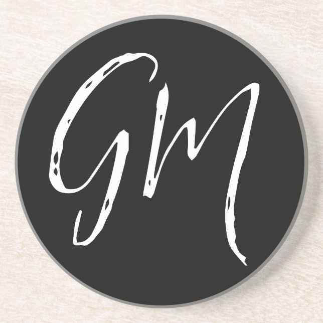 Posavasos Nombre personalizado Iniciales personalizadas dos  (Frente)