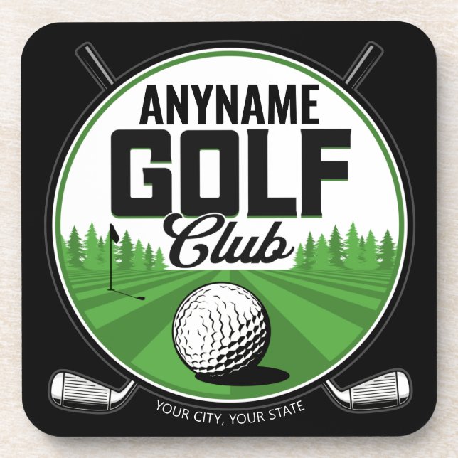 Posavasos NOMBRE Personalizado Jugador del Club de Golf Golf (Frente)