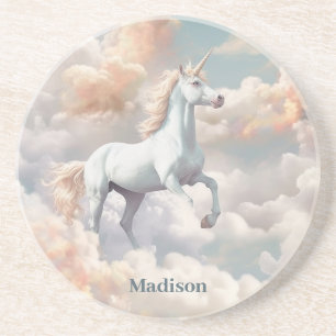 Posavasos Nombre personalizado lindo unicornio