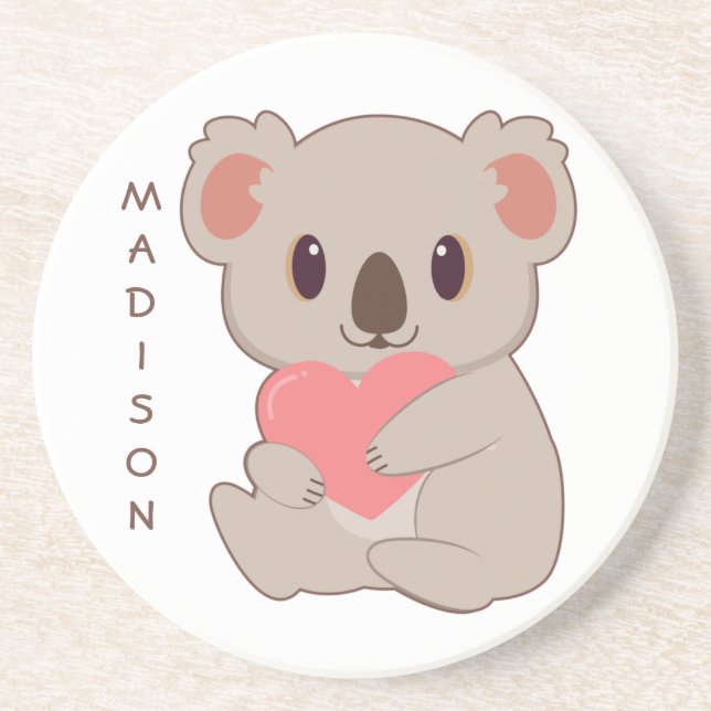 Posavasos Nombre personalizado Love Koala (Frente)
