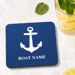 Posavasos Nombre personalizado Navy montaña rusa Cork back a<br><div class="desc">Nombre personalizado Navy Blue Coaster Cork Back</div>