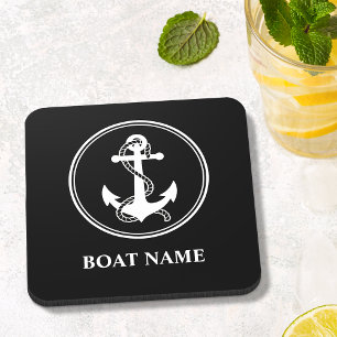 Posavasos Nombre personalizado: negro y blanco de la montaña