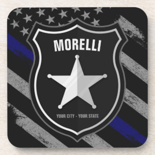 Posavasos NOMBRE Personalizado Oficial de Policía Alguacil