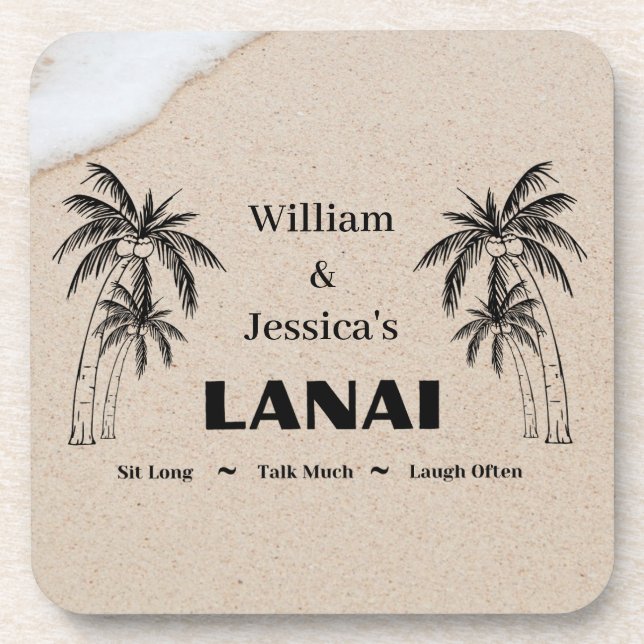 Posavasos Nombre personalizado Personalizado Lanai Tropical  (Frente)