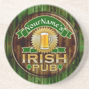 Posavasos Nombre personalizado: Rótulo de pub irlandés St. P