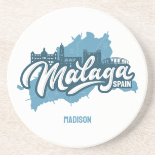 Posavasos Nombre personalizado / Texto Málaga España