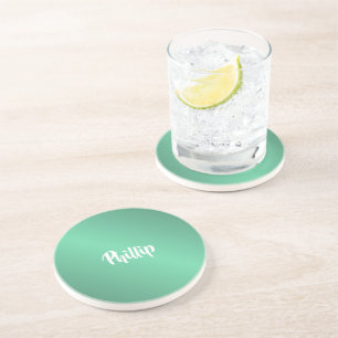 Posavasos Nombre personalizado turquesa brillante