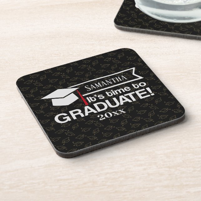 Posavasos Nombre personalizado y regalo de graduación de año (Lado Izquierdo)