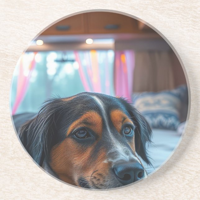 Posavasos Nombre: Sueños de Perro Durmiendo (Frente)