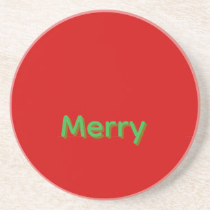 Posavasos Nombre verde alegre sobre rojo