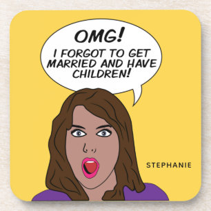 Posavasos Nombre y color personalizados RETRO COMICS