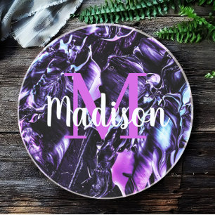 Posavasos Nombro de mármol morado Personalizado regalo perso