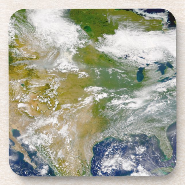 Posavasos Norteamérica Con Humo Visible En Lugares. (Frente)