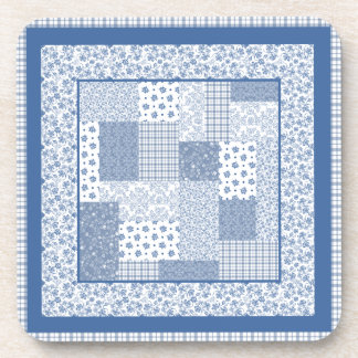 Posavasos Nostalgic Indigo Faux Patchwork Set de Astras