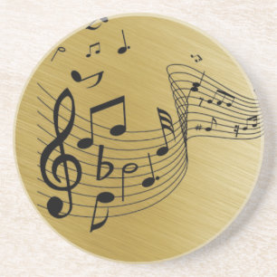 Posavasos Notas de música pinchadas con oro