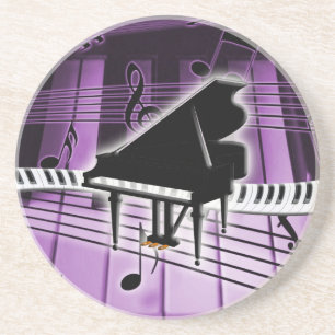 Posavasos Notas del teclado y de la música de piano de cola
