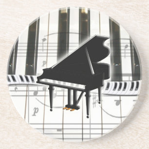 Posavasos Notas del teclado y de la música de piano de cola