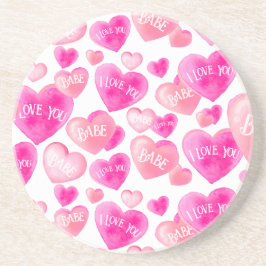 Posavasos Notas dulces de acuarela en ayered Love Coaster Wa