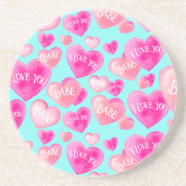 Posavasos Notas dulces de acuarela en ayered Love Coaster Wa