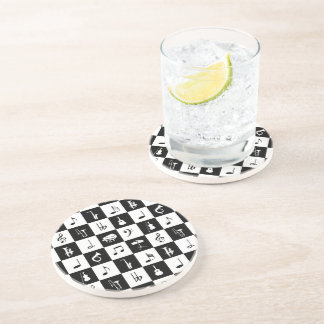 Posavasos Notas e instrumentos de música moderna y elegante
