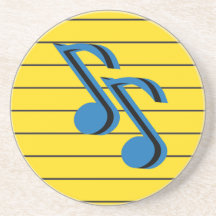 Notas musicales azules en un bloc de notas