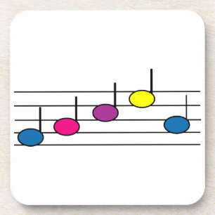 Posavasos Notas musicales coloridas vibrantes