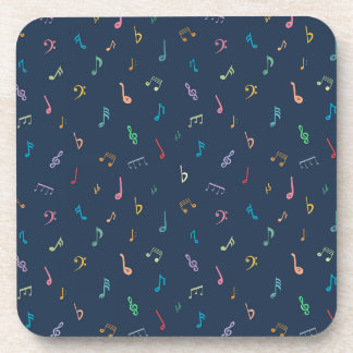 Posavasos Notas musicales en azul