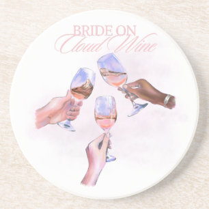 Posavasos Novia en vino de nube Diseño divertido para la f