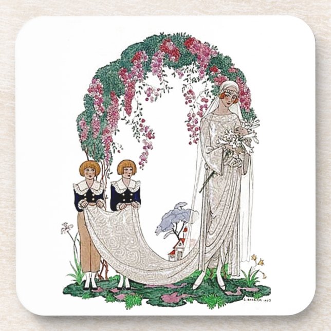 Posavasos Novia vintage Art Deco (Frente)