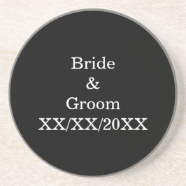 Posavasos Novia y novio personalizado con fecha