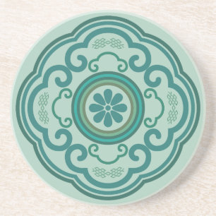 Posavasos nube tradicional china verde Ruyi