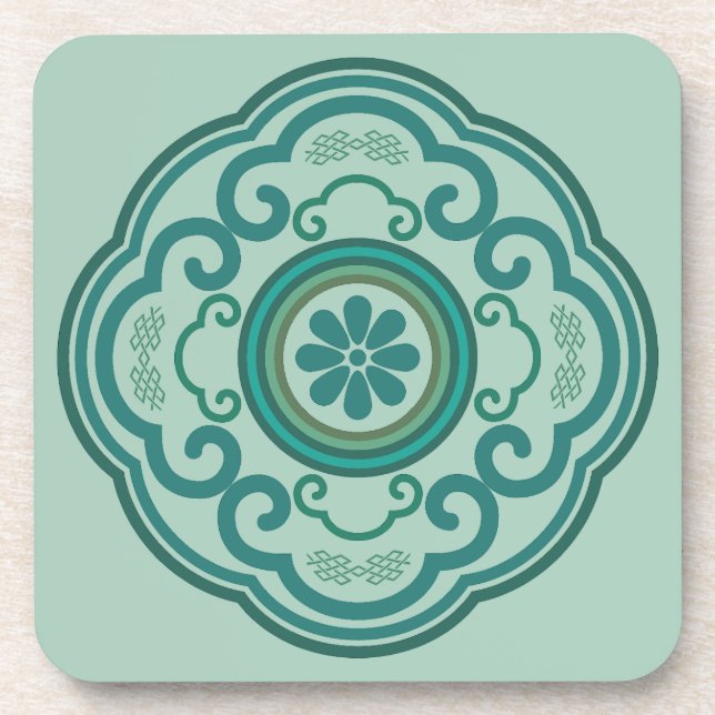 Posavasos nube verde tradicional china Ruyi (Frente)