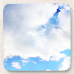 Posavasos Nubes blancas esponjosas y cielo azul