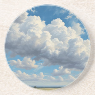 Posavasos Nubes blancas y cielo azul despejado