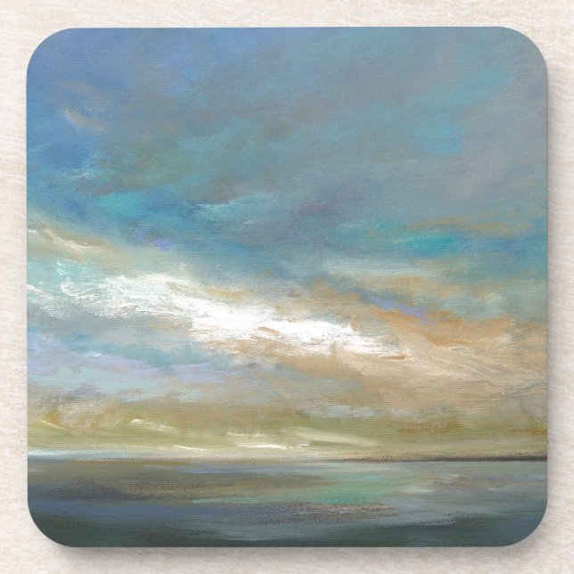 Posavasos Nubes costeras con océano (Frente)